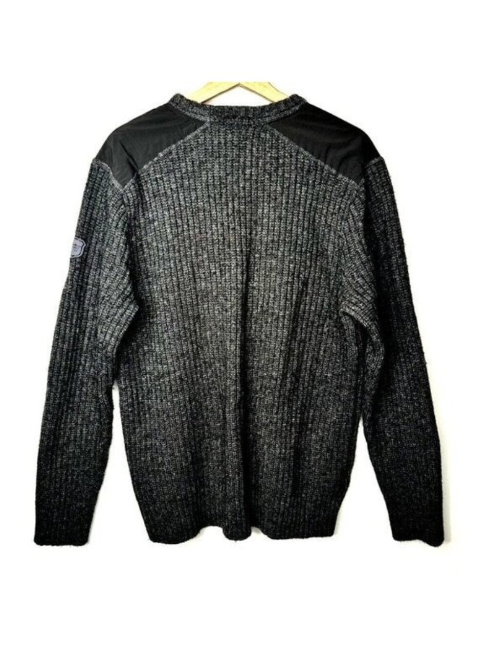 Eddie Bauer Mens XL Sweater Wool Blend Gray Crew Neck Sport Shop Shoulder Patch - Picture 4 of 16
